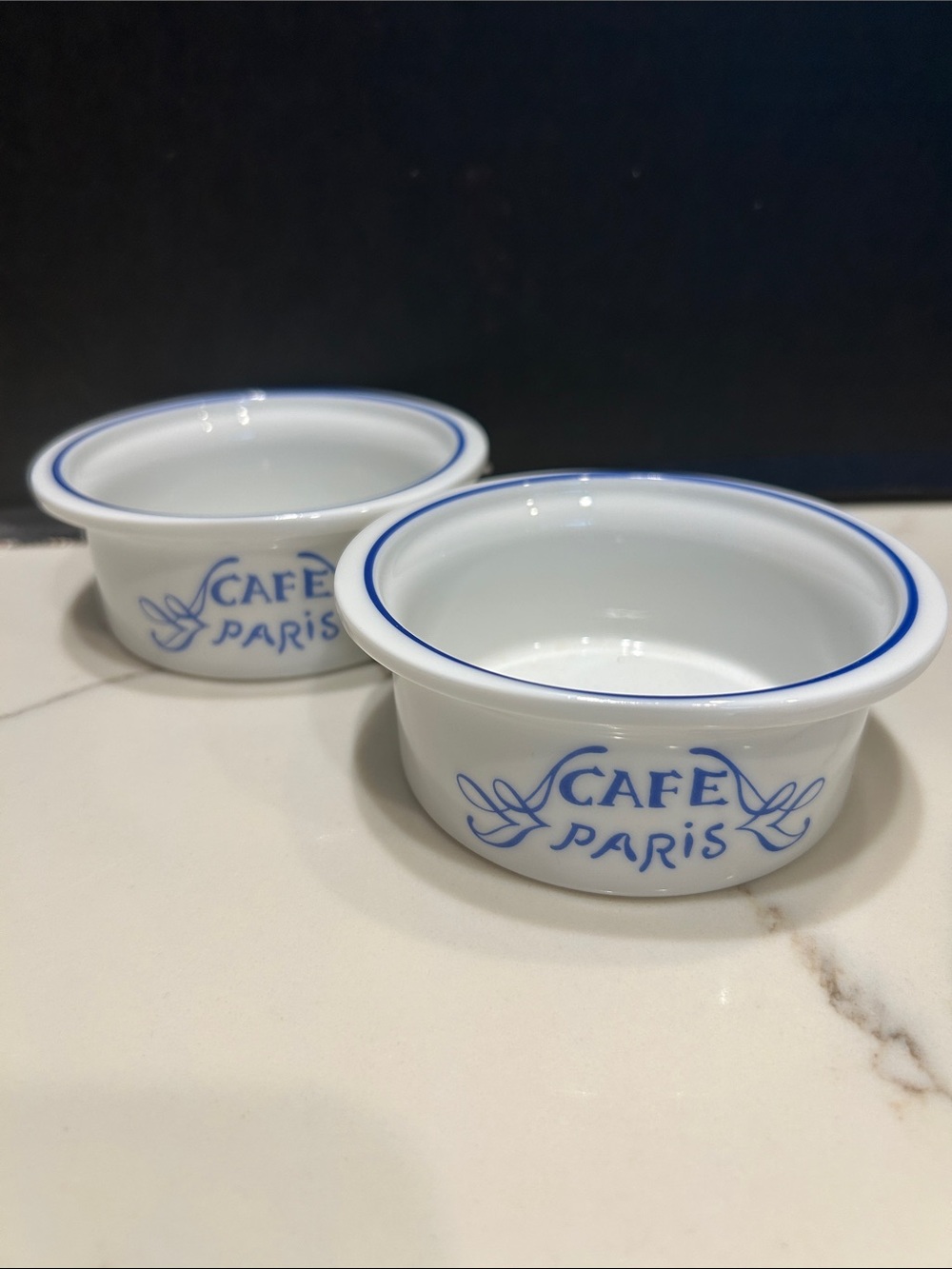 Bernardaud Cafe Paris Blue porcelain Ramekins - 2